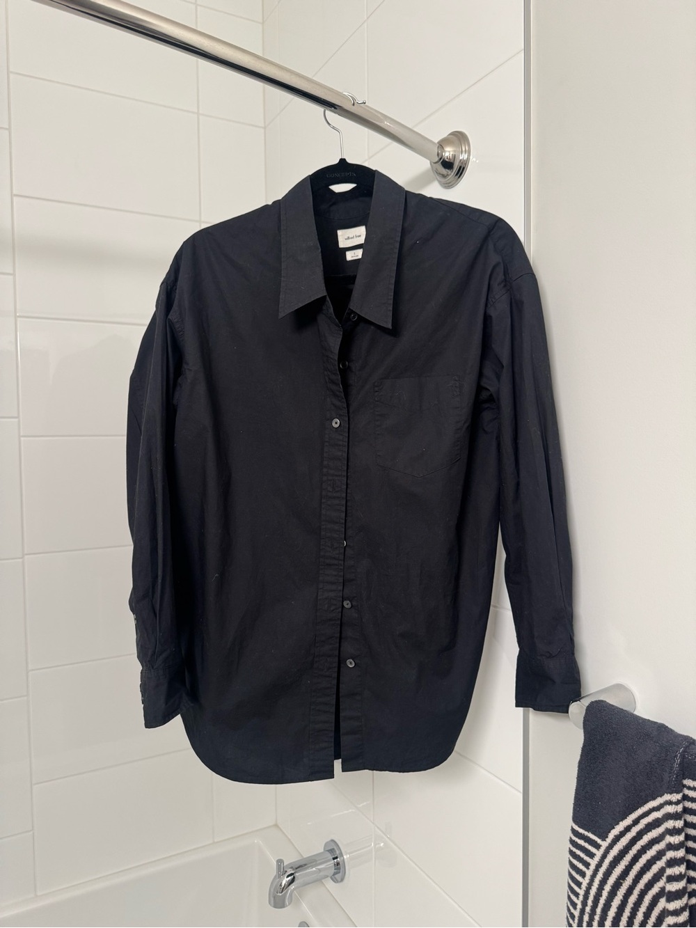 Wilfred Black Boyfriend Dress Shirt